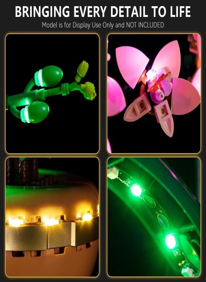 طقم إضاءة BrickSoul متوافق مع مجموعة بناء Lego Mini Orchid 10343، ملحقات إضاءة بتصميم مُحسّن لنباتات Lego، تقنية إخفاء الكابلات للعرض، غير مُضمنة في مجموعة البناء 10343 - Image 4